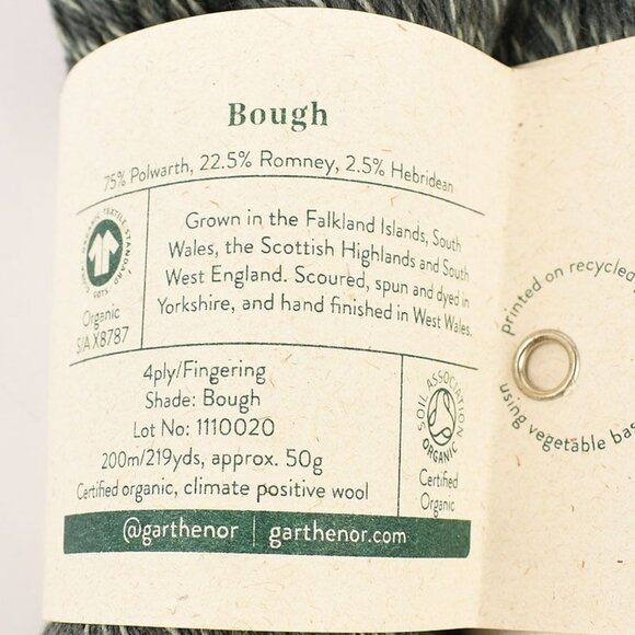 Garthener Organic Preseli Yarn 2 Skeins Polwarth Romney Hebridean Bough - Picture 3 of 3